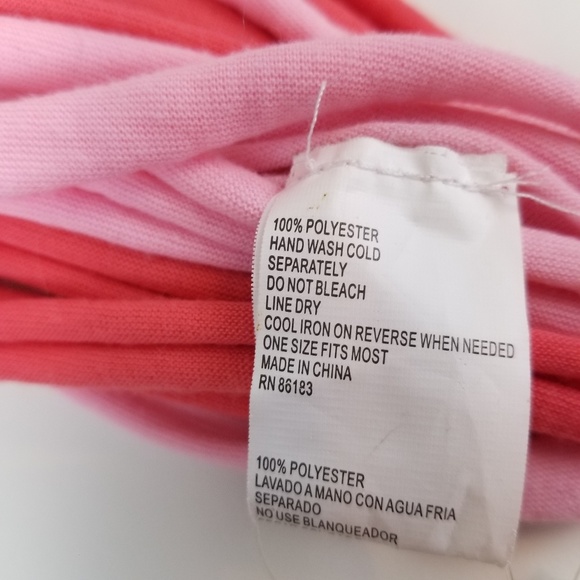 Infinity Scarf Rolled Hem Twist Pink Coral Y2K - Picture 4 of 6